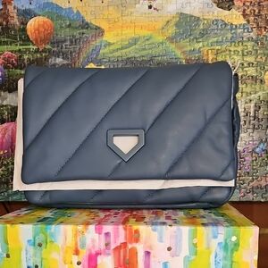 Blue Quilted Shoulder Bag